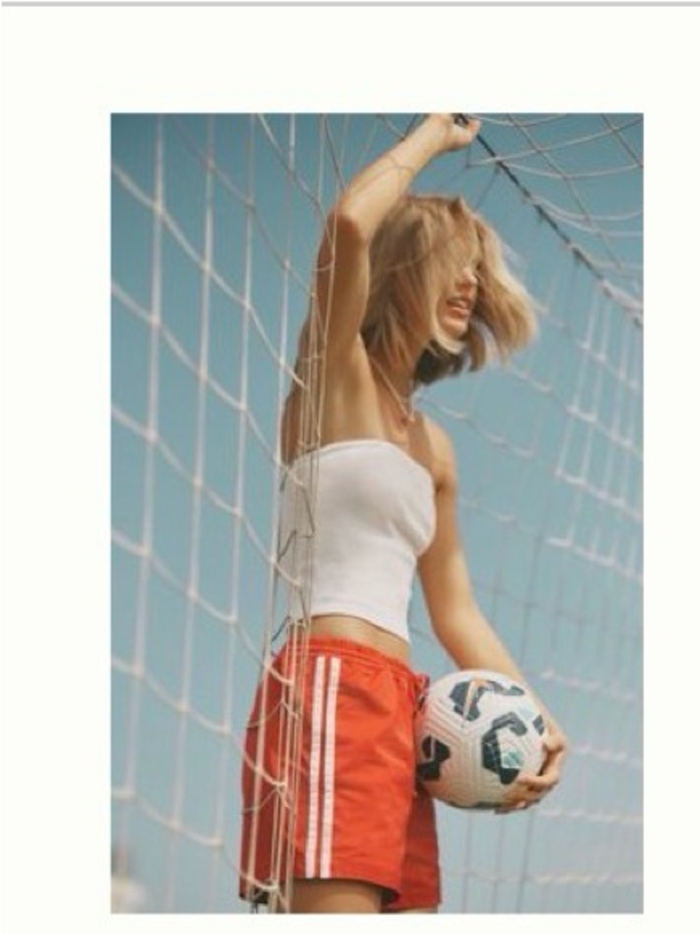Anthropologie NIA Athletic Red Shorts with White Stripes - Picture 2 of 4